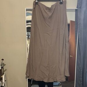 H&M Taupe Maxi Skirt - Flowing A-Line Silhouette
